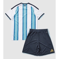 Camiseta Argentina Primera Equipación Replica Mundial 2026 para niños mangas cortas (+ Pantalones cortos)
